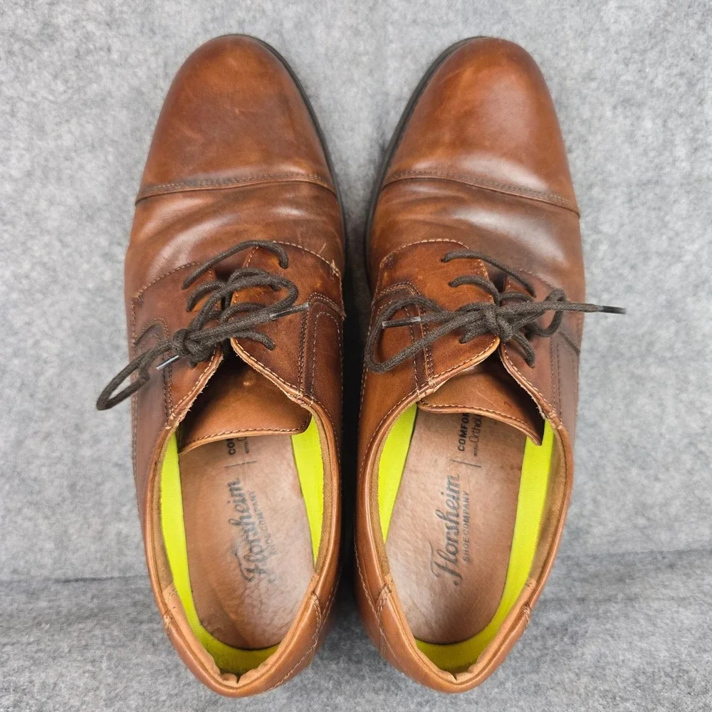 Florsheim Oxford Mens Brown Cap Toe Comfortech Ortholite Dress Shoes